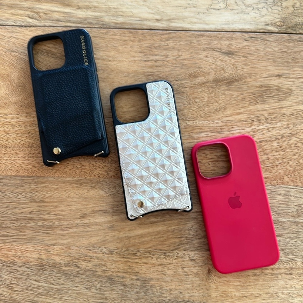 Bandolier iPhone 13 Pro Cases - Sheila Pyramid Stud & Sarah Pebble Leather